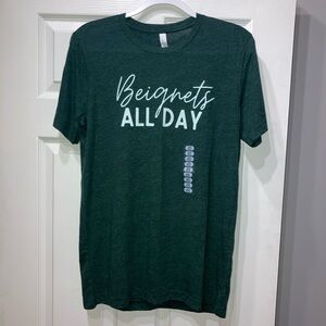 Green “Beignets All Day” T-shirt